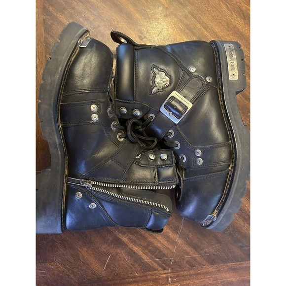 Harley Davidson D91684 Men\'s Brake Buckle Black Leather Motorcycle Boots Size 9 main image 11